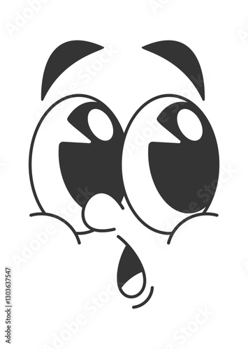 Shocked comic expressive face caricature