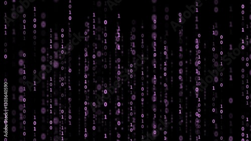 Wallpaper Mural Purple Binary code Background. Digital and Secure Data Concept. Technology animation Torontodigital.ca