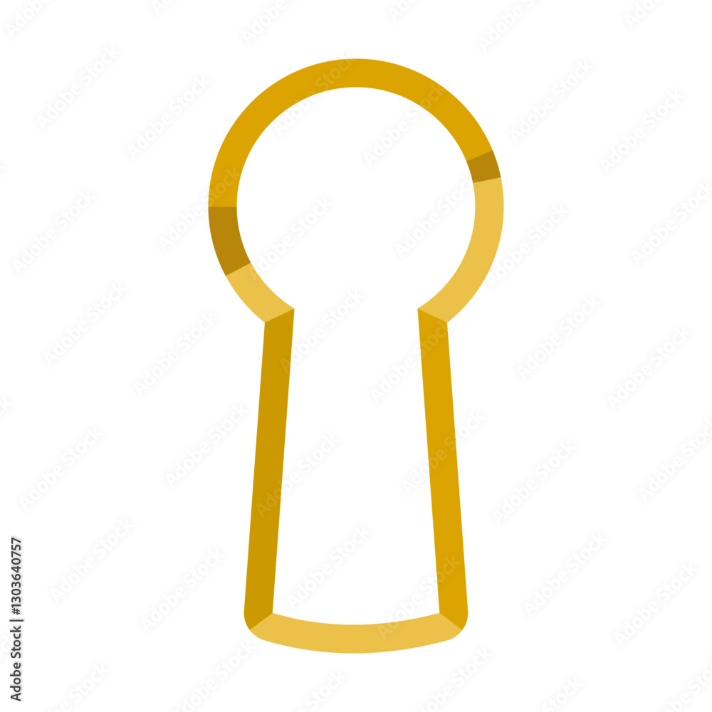 Realistic keyhole icon in brass colour vector Realistic keyhole icon in brass colour vector