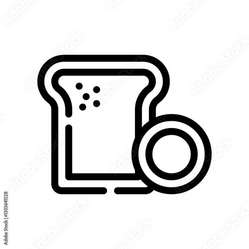 whole wheat bread line icon