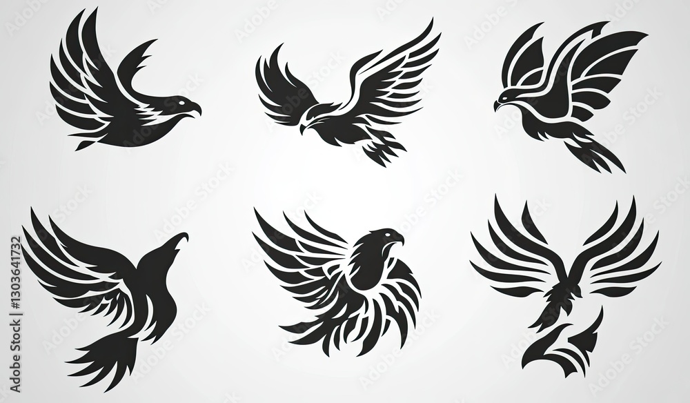 Eagle Silhouettes in Flight Eagle Silhouettes in Flight