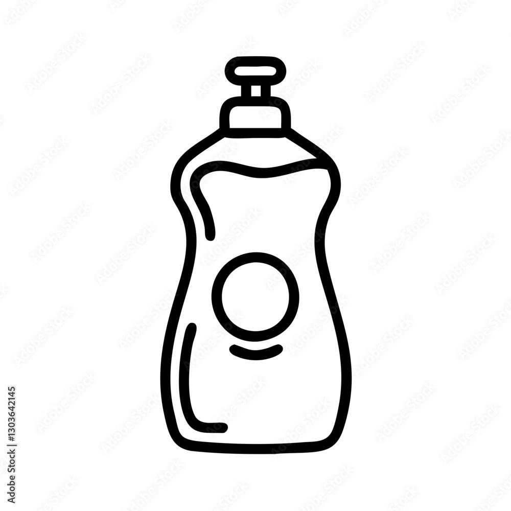 Dish Soap Bottle Icon on Transparent Background for Kitchen Cleaning, Dishwashing, and Hygiene Applications