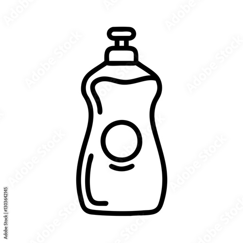 Dish Soap Bottle Icon on Transparent Background for Kitchen Cleaning, Dishwashing, and Hygiene Applications