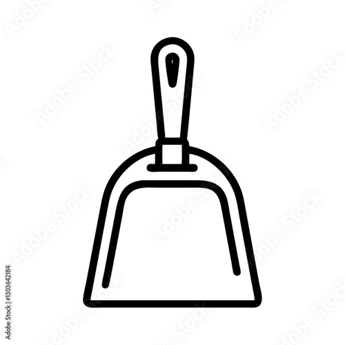 Dustpan Icon on Transparent Background for Dust and Debris Removal, Housekeeping, and Cleaning Applications