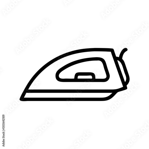 Iron Icon on Transparent Background for Laundry, Wrinkle Removal, and Garment Care in Home and Professional Cleaning