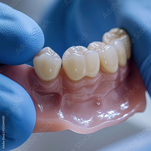 Macro Close-Up of Dental jaw model