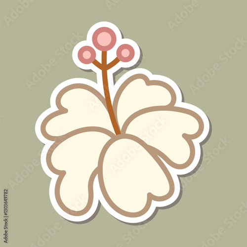 Beautiful simple flowers design. floral plant and nature element natural