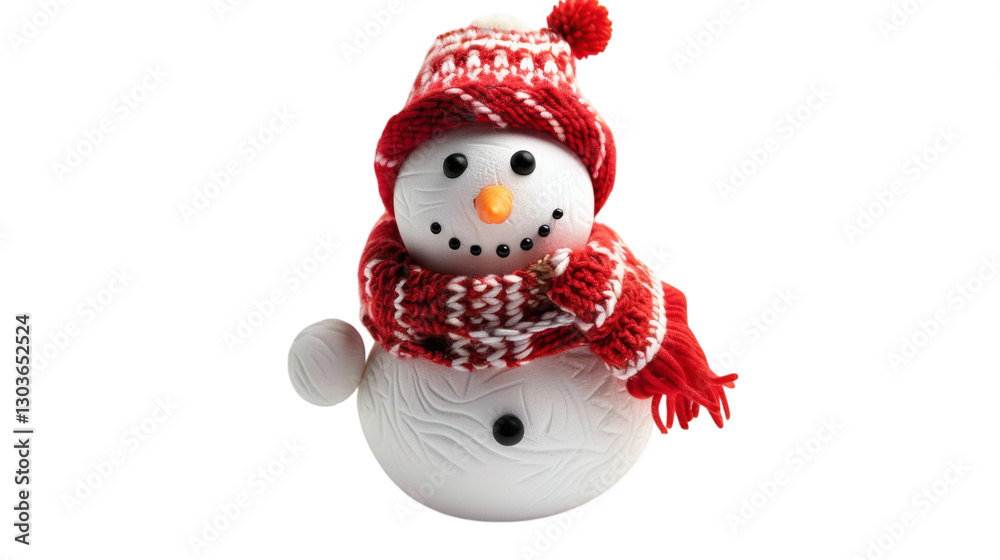Fototapeta premium Merry christmas Snowman with a scarf isolated on white background