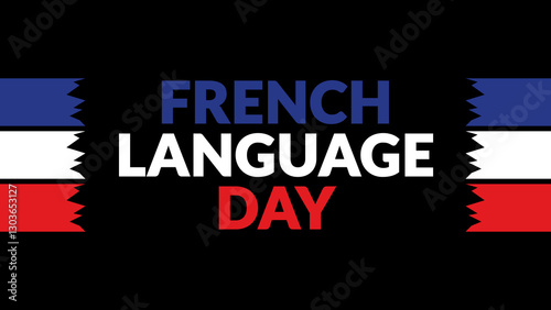 Wallpaper Mural French Language Day text with side lines on a black background. Which is observed every year in March to celebrate and wish French Language Day Torontodigital.ca