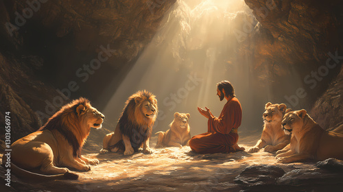 daniel praying lions den