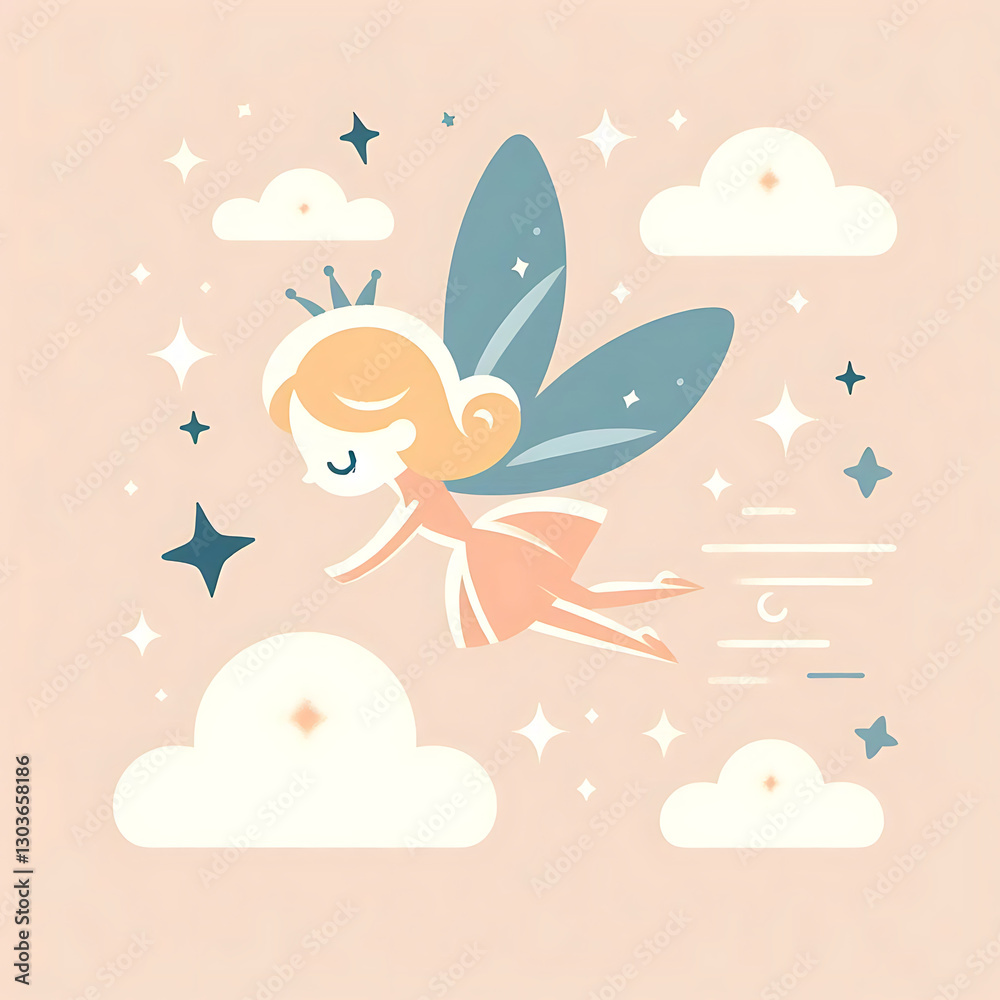 Flying Fairy Icon Simple Cute. generative ai
Flying Fairy Icon Simple Cute. generative ai