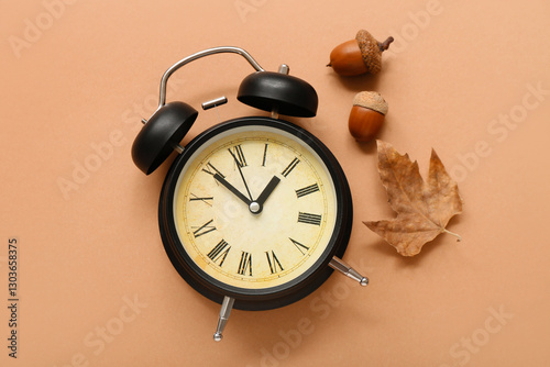 Alarm clock with fallen lea...