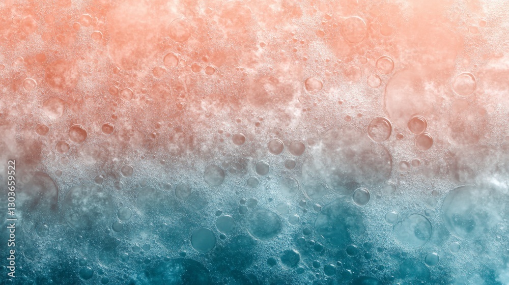 Fototapeta premium The abstract artwork depicts gradient color changes and many small bubbles