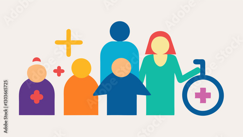 These descriptions aim to illustrate various aspects of inclusivity in religious service settings highlighting physical accessibility and social inclusion for individuals with