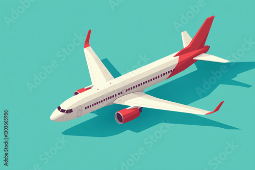 Isometric airplane illustration isolated on a solid background