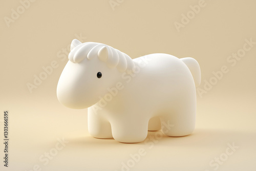 Small 3D horse isolated on a solid background