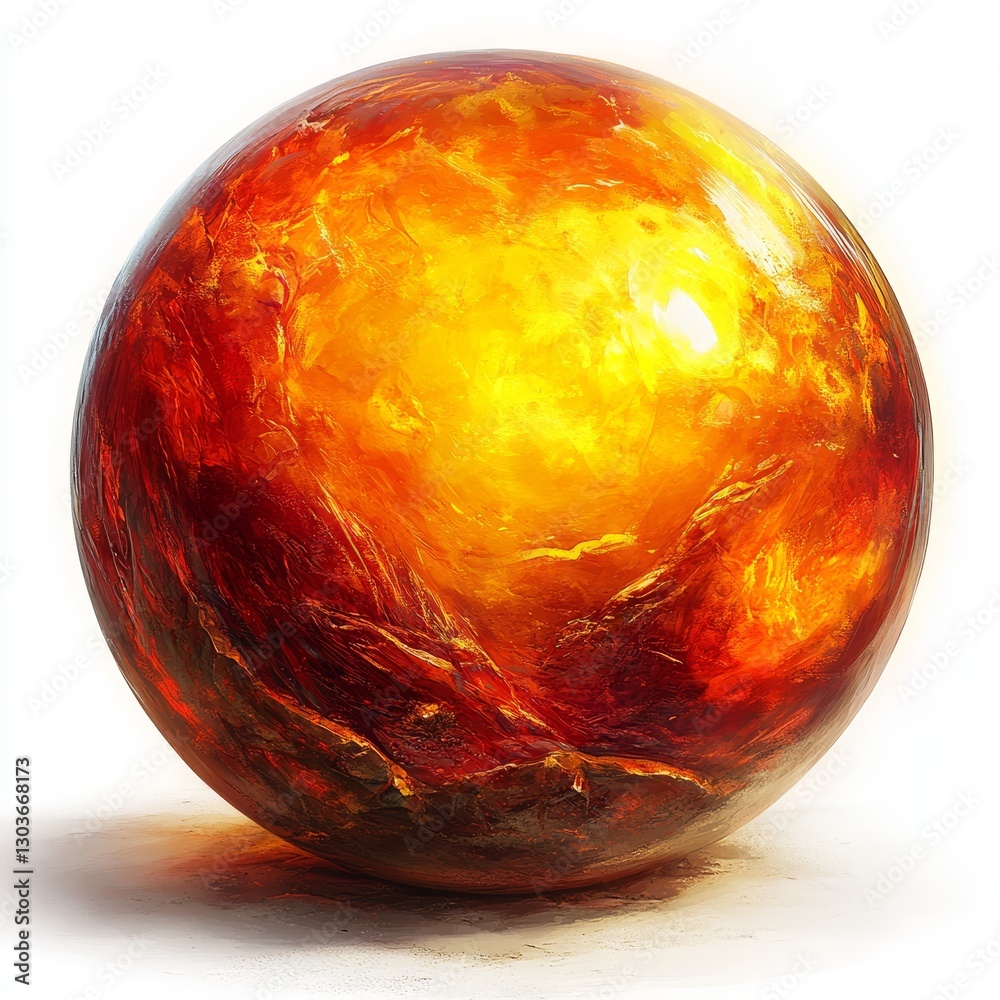 Fototapeta premium A detailed, creative generative watercolor illustration of a crystal ball