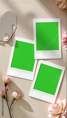 Collage Mockup photo, boho and aesthetic mockup photo collage, greenscreen collage mockup