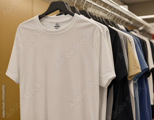 t-shirt mockup on store rack