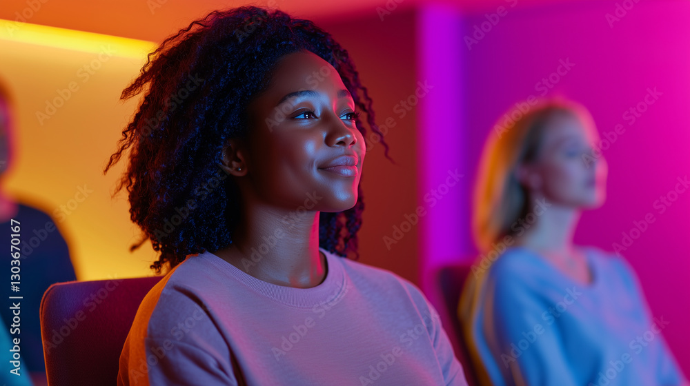 Naklejka premium Therapeutic Community Space for Anxiety and Recovery Support