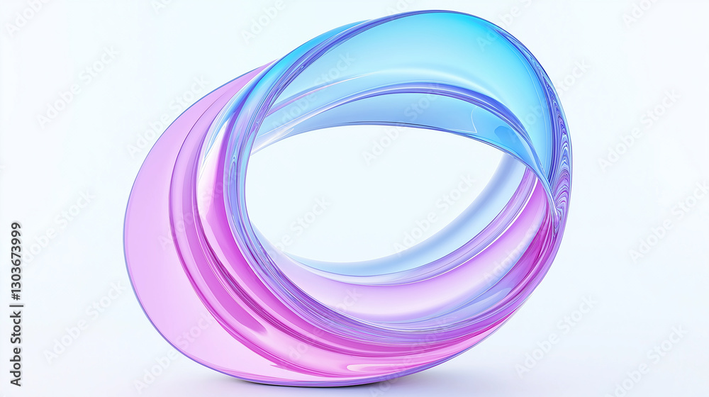 Abstract pink and blue swirling shape creating a modern design Abstract pink and blue swirling shape creating a modern design