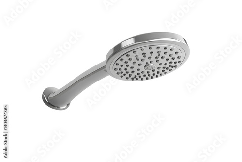 Discovering serenity in a modern bathroom with a sleek, chrome showerhead and calming ambiance isolated on transparent background