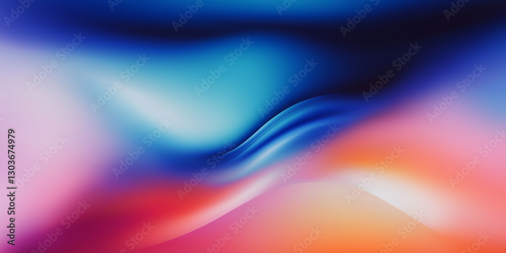 Obraz premium Abstract colorful wavy background blending red, pink, blue and orange