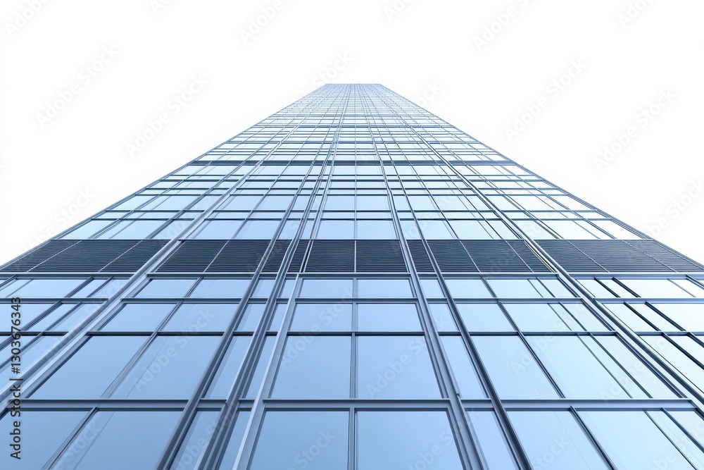 Reaching for the sky, a sleek glass skyscraper soars high above the city landscape under sunny skies isolated on transparent background Reaching for the sky, a sleek glass skyscraper soars high above the city landscape under sunny skies isolated on transparent background