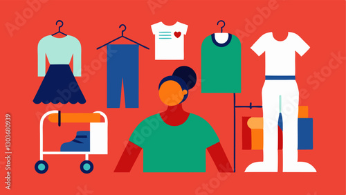 These illustrations can help visualize the concept of accessible fashion retail designed for all customers highlighting the importance of inclusivity in clothing and shopping