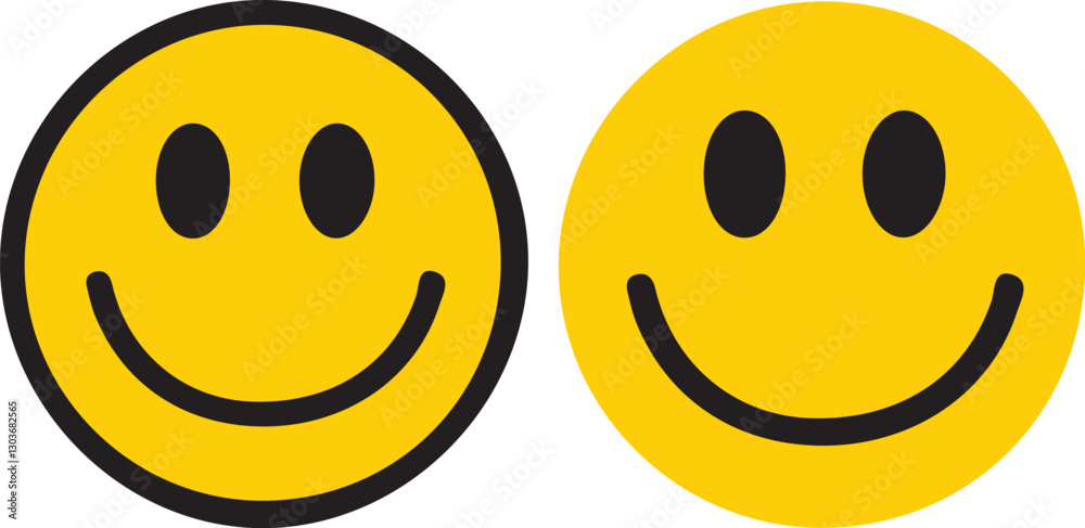 Fototapeta premium Smile emoji face icon yellow color vector illustration