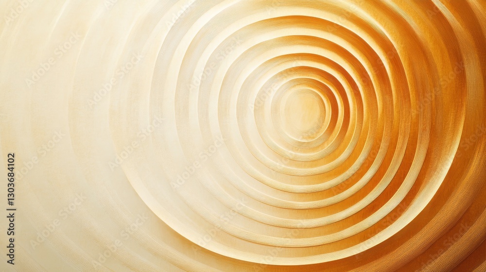Abstract golden concentric circles radiating across the image area Abstract golden concentric circles radiating across the image area