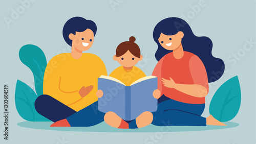 Storytime Session A family gathered in a cozy reading nook with one member reading a book aloud using sign language while others listen and engage with illustrations.