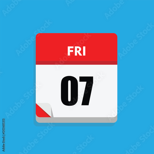 Free Download calender icon, 07 friday icon with blue background - GFXLoad