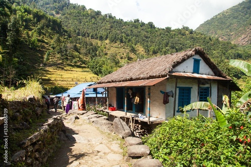 beautiful house home building in Nepal, Khumbu valley