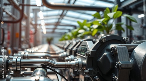 Eco-Friendly Industrial Plant, Modern Technology, Green Innovation