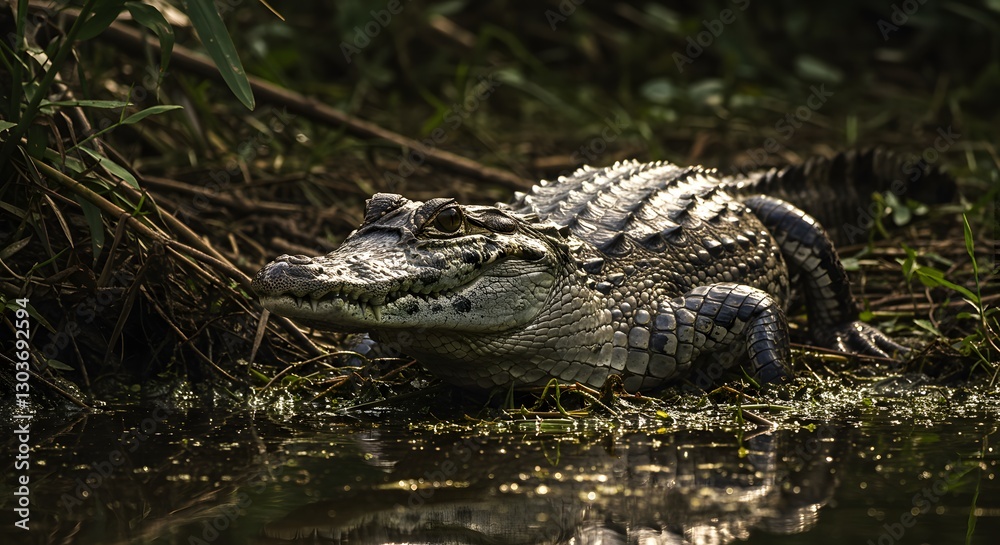 Wetland Predator The Caiman in its Natural Habitat Wetland Predator The Caiman in its Natural Habitat