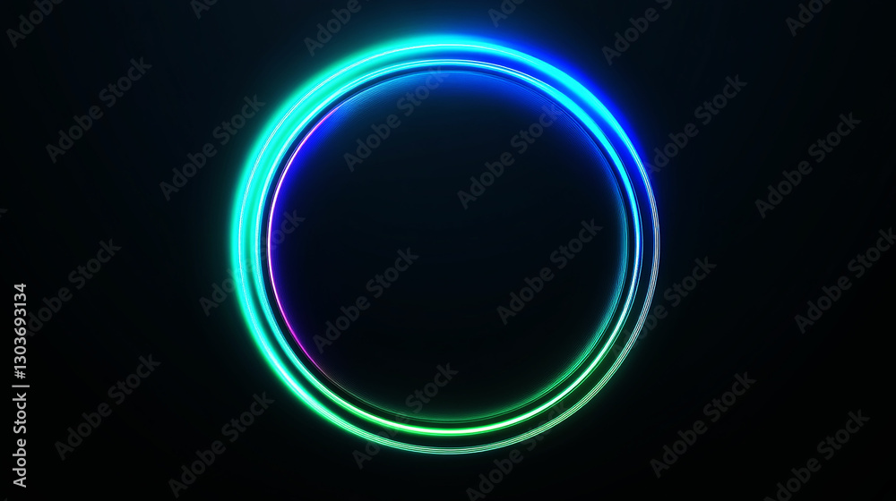 Obraz premium 光るネオンのサークル背景
