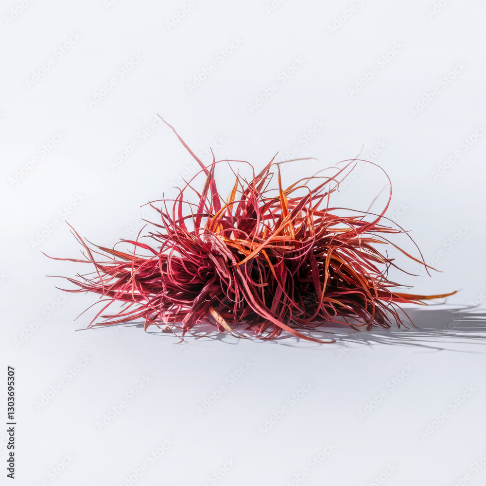 Naklejka premium small delicate pile of saffron threads on white