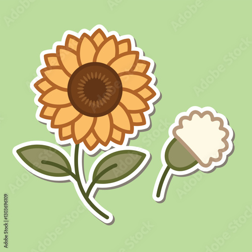 Beautiful simple flowers design. floral plant and nature element natural