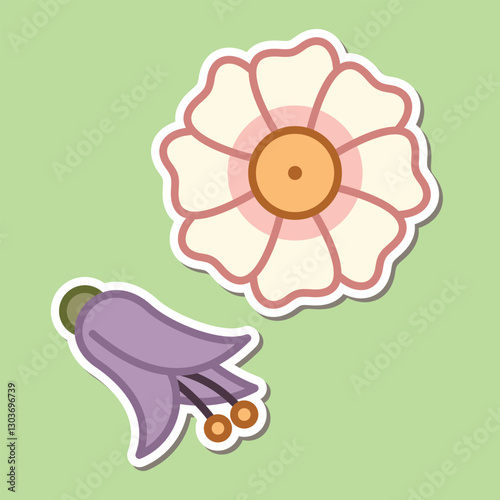 Beautiful simple flowers design. floral plant and nature element natural