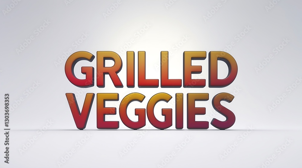 Grilled veggies displayed with a modern typography style and vibrant colors Grilled veggies displayed with a modern typography style and vibrant colors