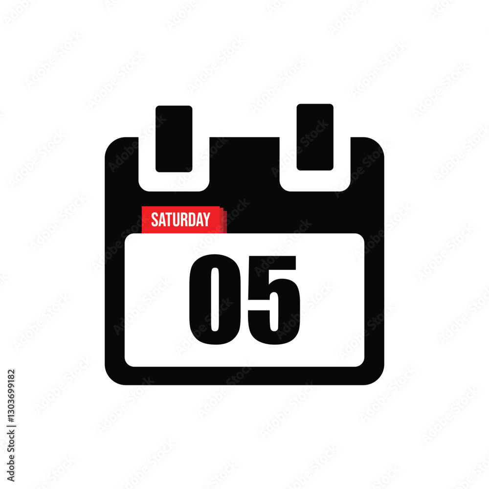 calender icon, 05 saturday icon with white background calender icon, 05 saturday icon with white background
