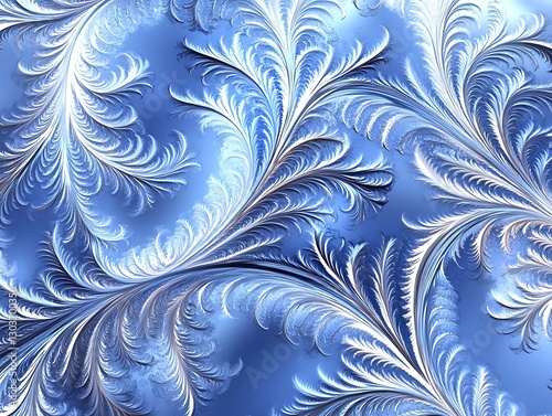 Winter frost pattern on glass as background image