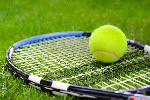 tennis racket and ball