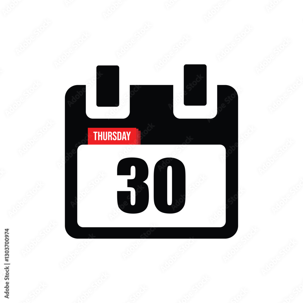 calender icon, 38 thursday icon with white background calender icon, 38 thursday icon with white background