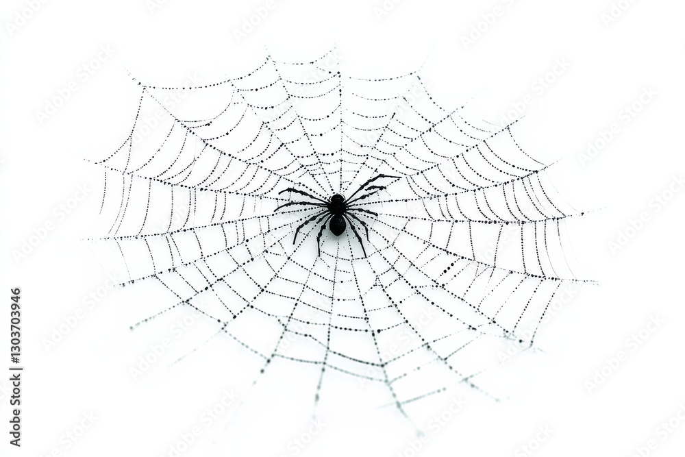 Obraz premium Spider web with spider isolated on Transparent Background
