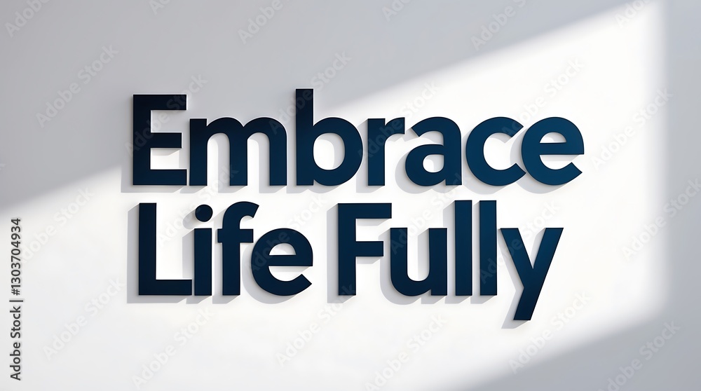 Embrace life fully message displayed on a wall in a well-lit space Embrace life fully message displayed on a wall in a well-lit space