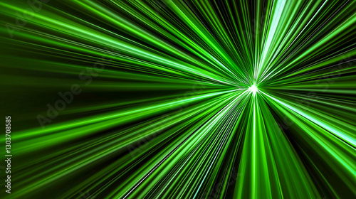 The effect of green plasma glow. Energetic green charge, lightning with static electricity on a black background.