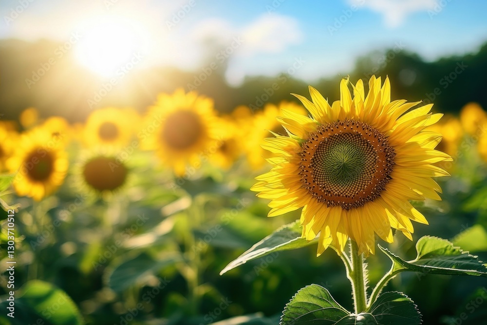 sunflower field, with vibrant yellow heads tracking the afternoon sun sunflower field, with vibrant yellow heads tracking the afternoon sun
