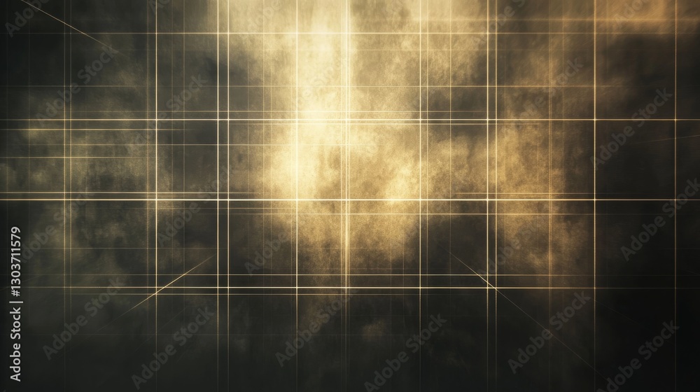 Fototapeta premium Grid structure overlaid on abstract textured and illuminated background